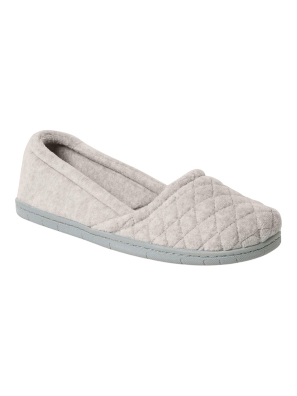 Dearfoams Katie Quilted Slip-On Slipper in Light Gray